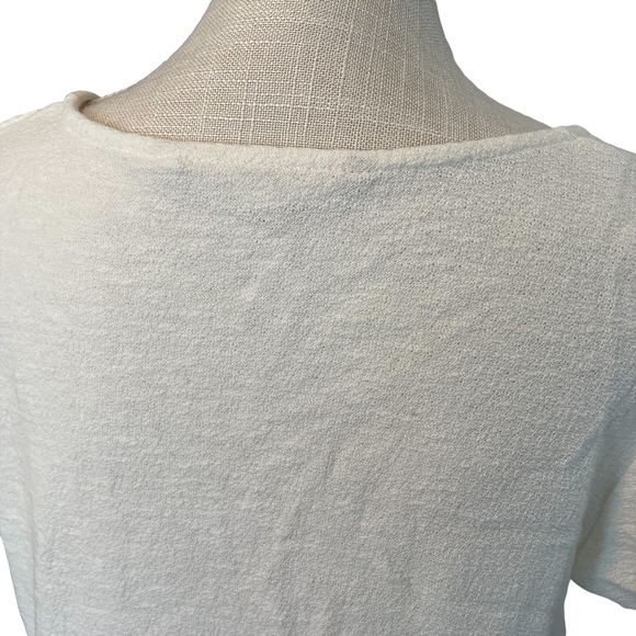 Vanilla Star Top Cream Front Tie Knot Crop Large - Picture 6 of 12